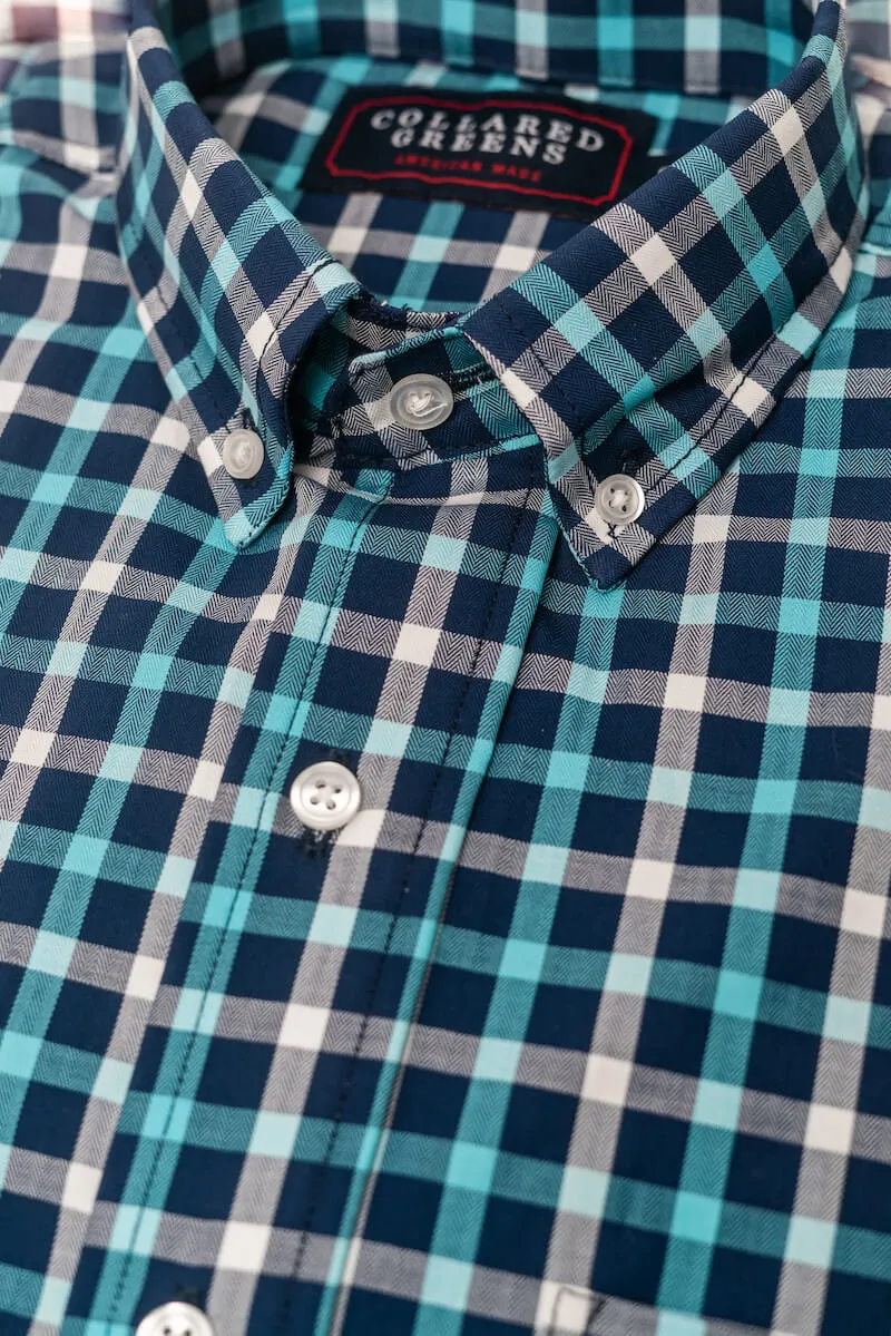 Arlington: Brookline Button Down Shirt - Turquoise/Navy