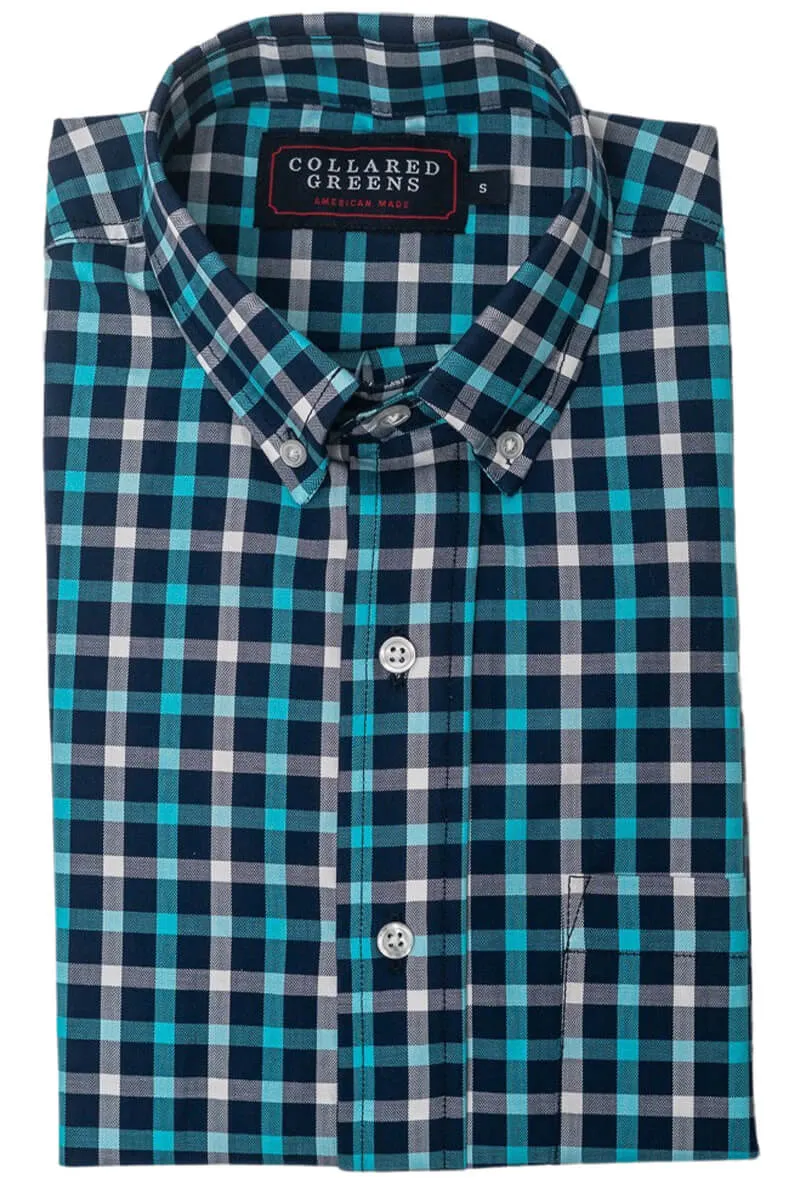 Arlington: Brookline Button Down Shirt - Turquoise/Navy