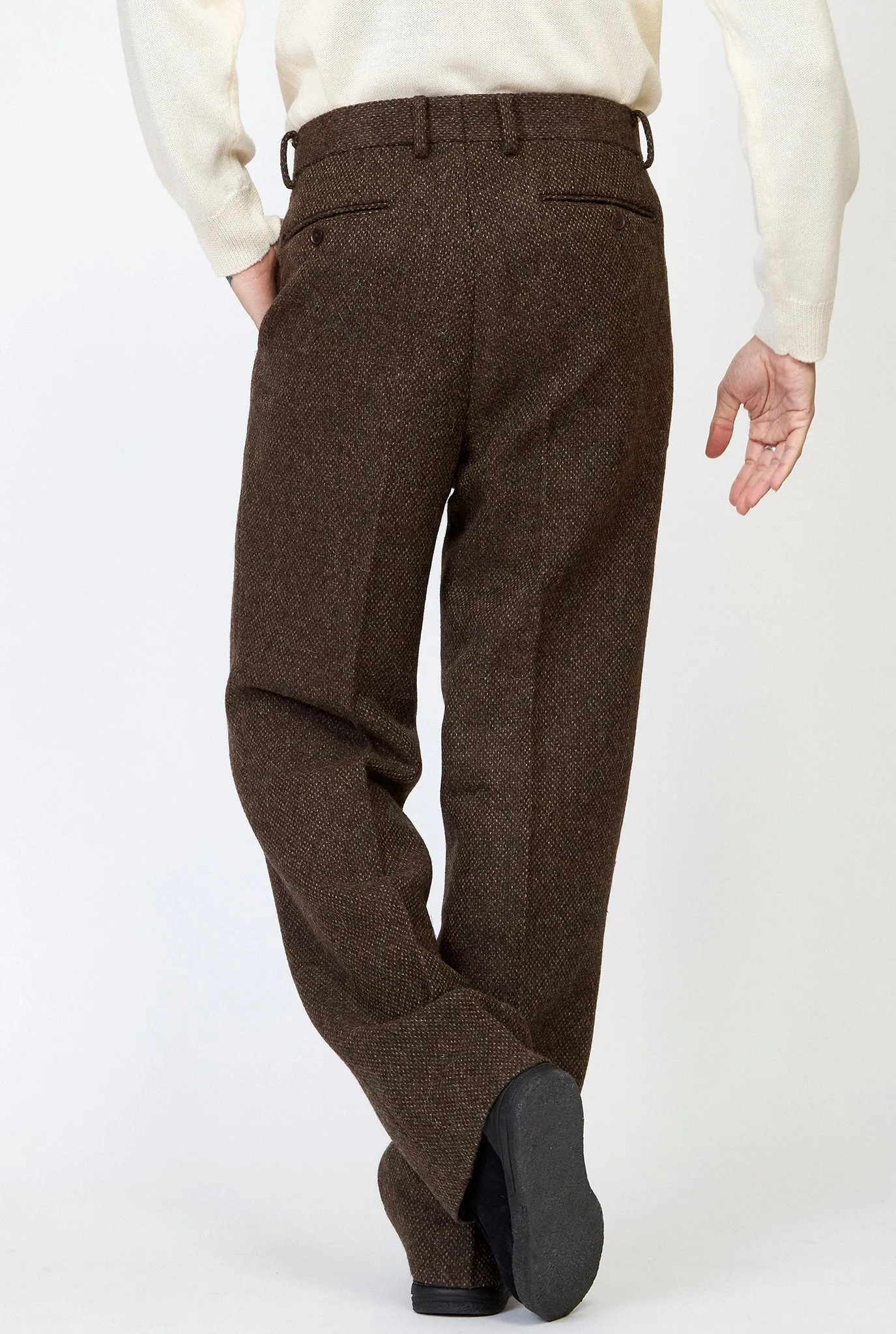 AURALEE Lama Shetland Wool Tweed Slacks