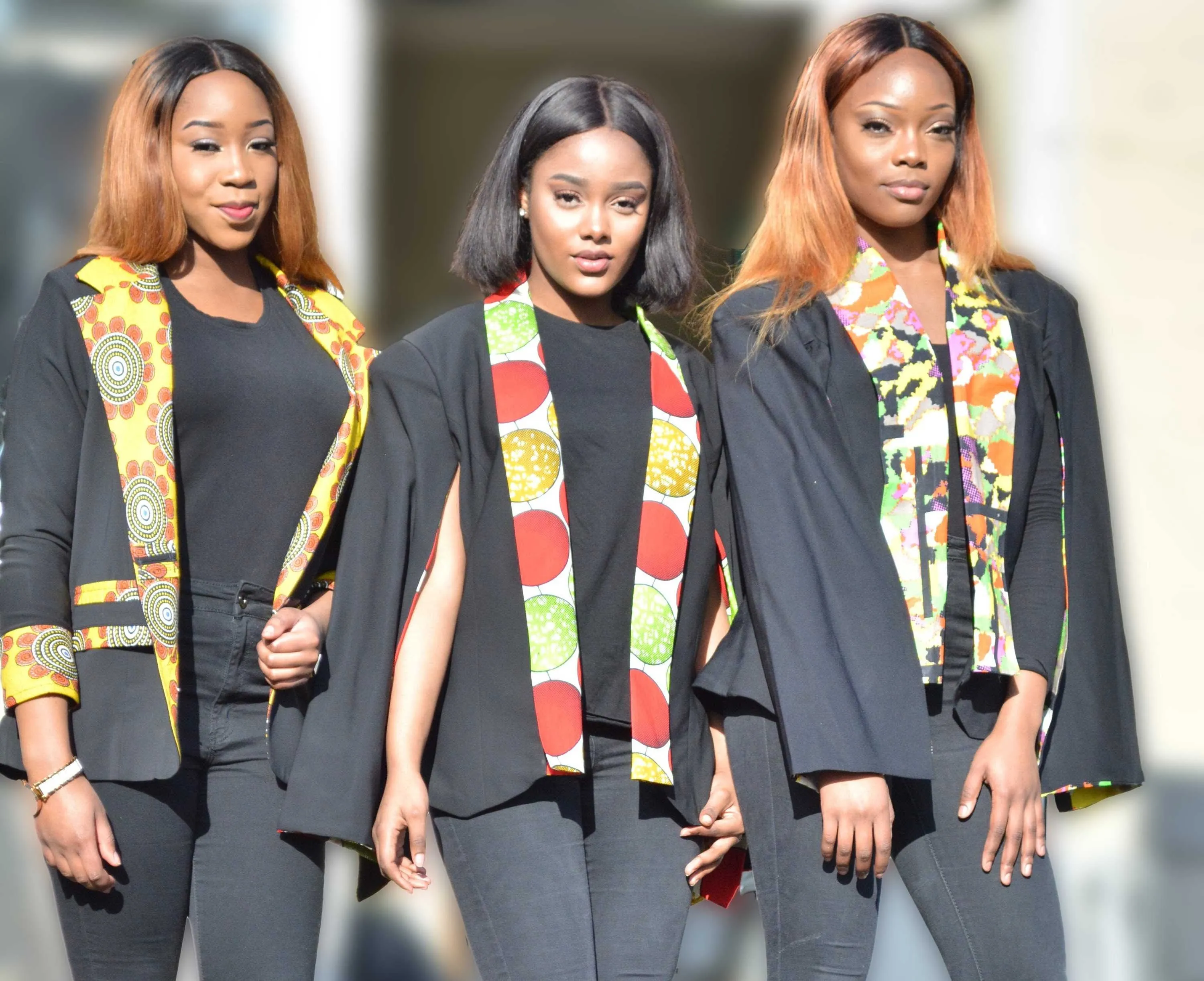 Bespoke Cape Blazer made with Ankara Print Fabric