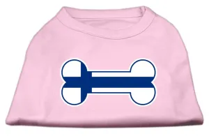 Bone Shaped Finland Flag Screen Print Shirts Light Pink XL (16)