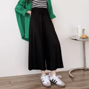 Casual Basic Solid Soft Modal Knit Wide Leg Pants