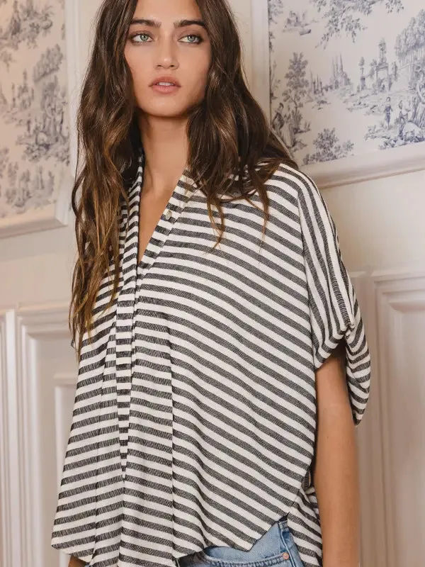 Dolman Black Striped Blouse