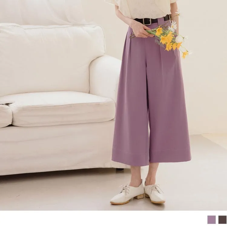 ELEGANT MEDIUM WAIST WIDE LEG LONG PANTS