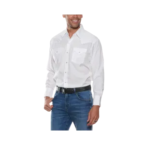 Ely Walker Solid White Long Sleeve Western Shirt