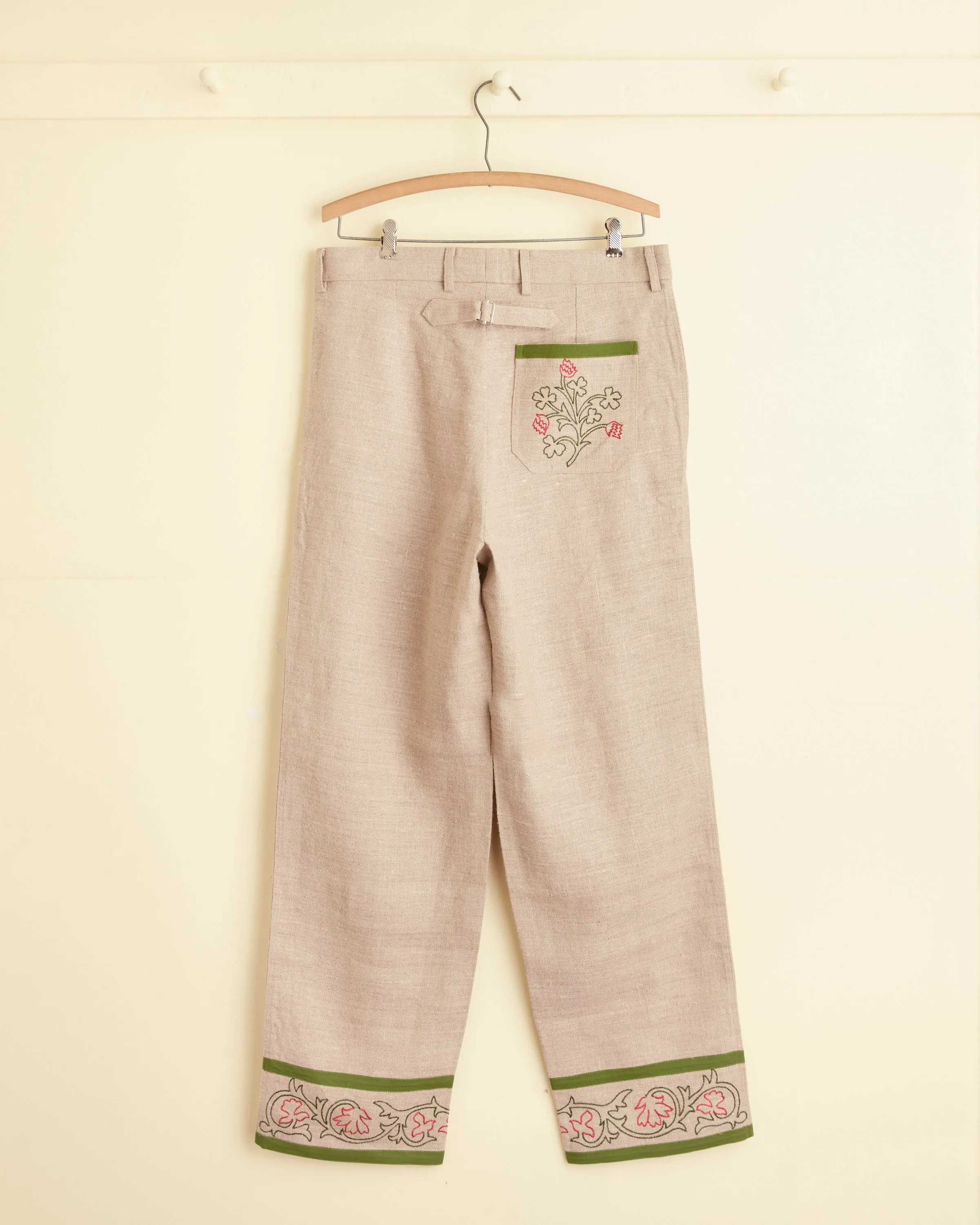 Embroidered Trumpetflower Trousers