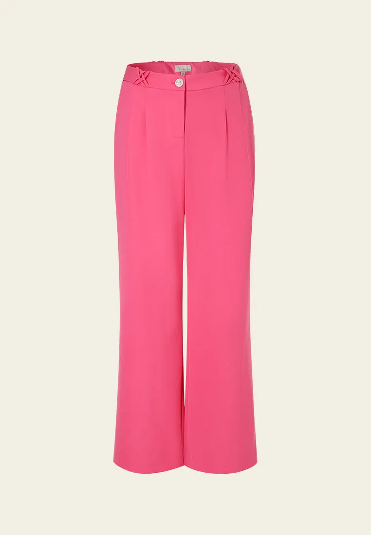 Fuchsia Pleated Wide-leg Pants