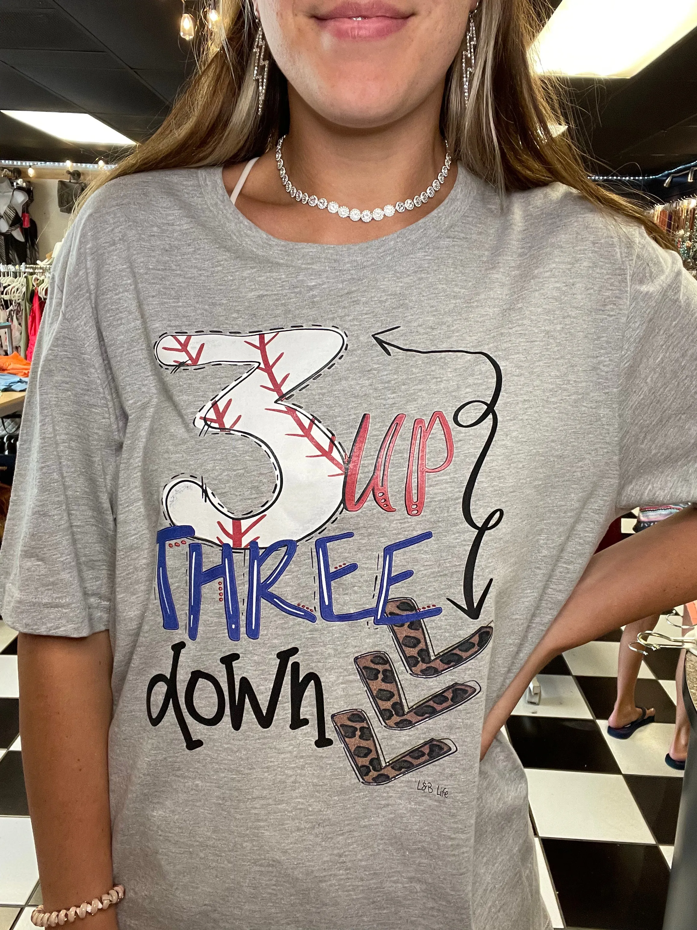 Gray 3 Up Down Tee