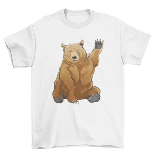 Grizzly bear greeting t-shirt