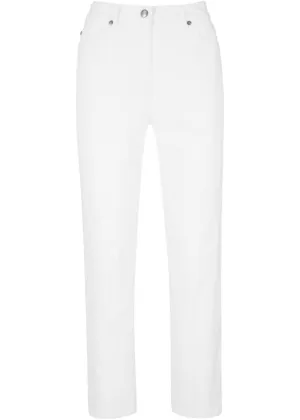 High-waisted trousers 7/8 Bpc Bonprix Collection, white