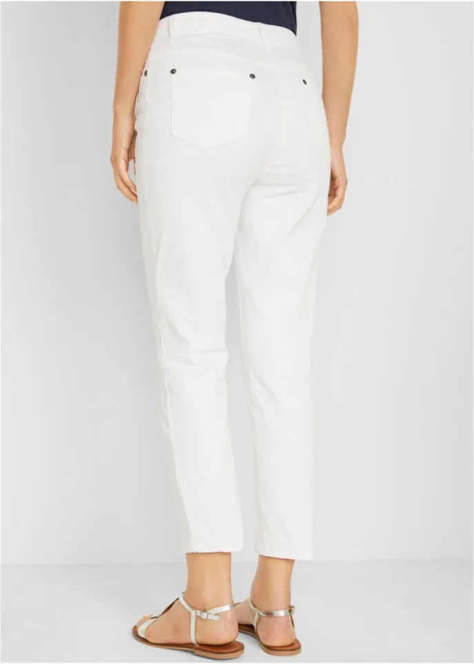 High-waisted trousers 7/8 Bpc Bonprix Collection, white