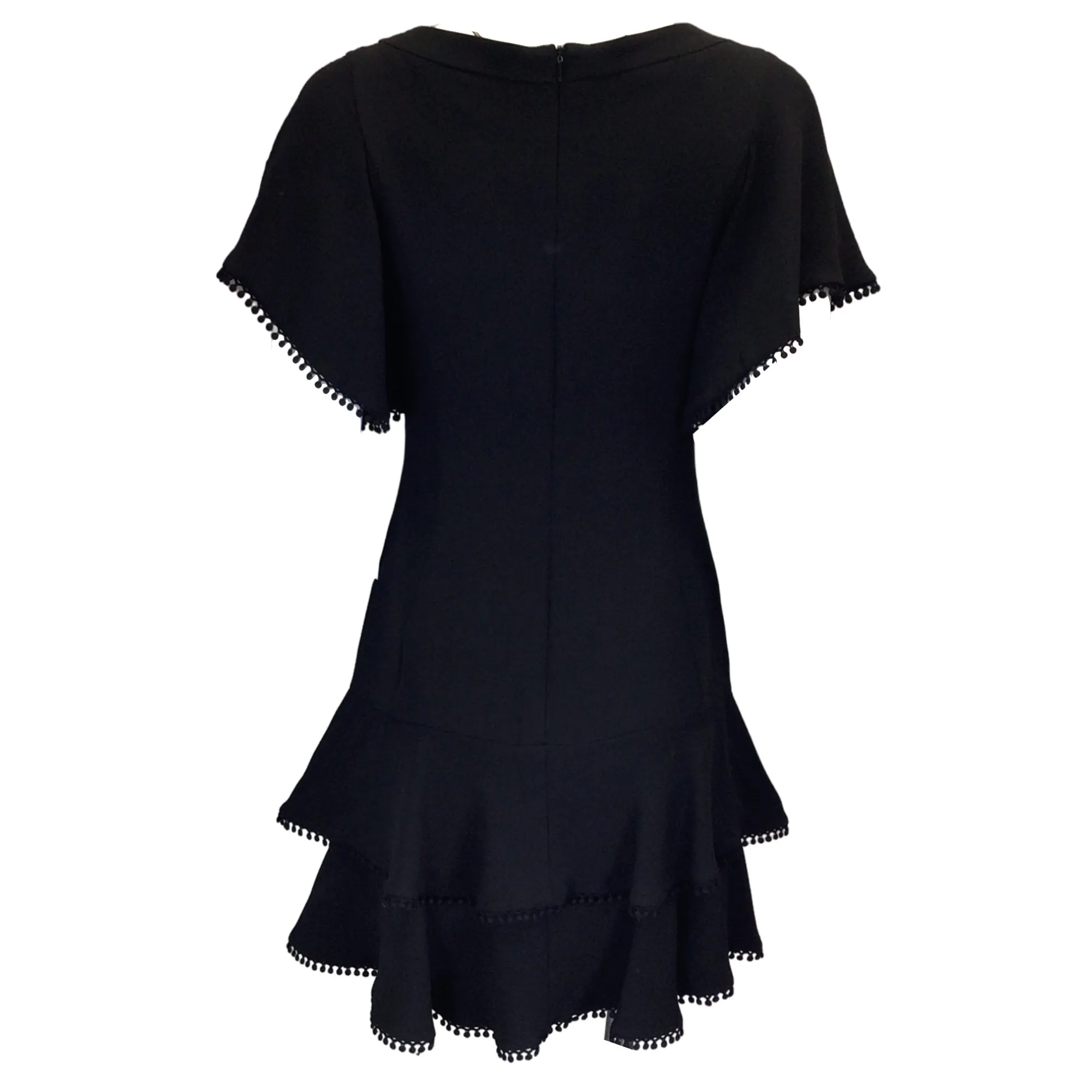 J. Mendel Black Ruffled Crepe Dress