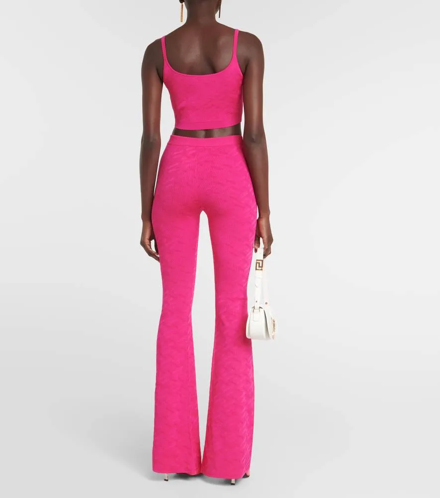 La Greca high-waisted flared trousers VERSACE, pink