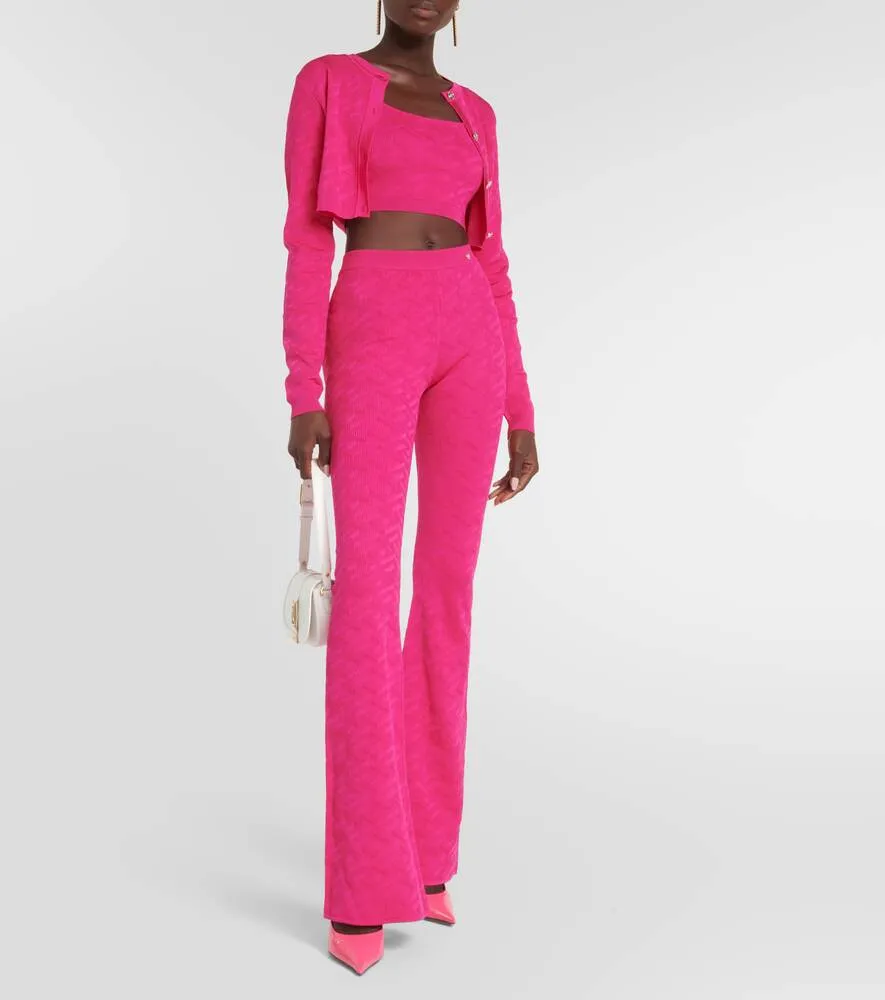 La Greca high-waisted flared trousers VERSACE, pink