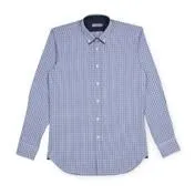 Mens Blue Double Colour Check Shirt