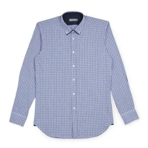 Mens Blue Double Colour Check Shirt