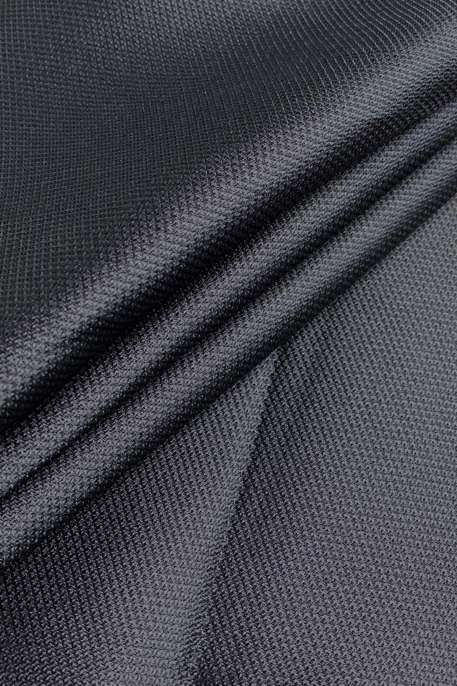 Navy Italian Silk Blend Mikado Pique Fabric