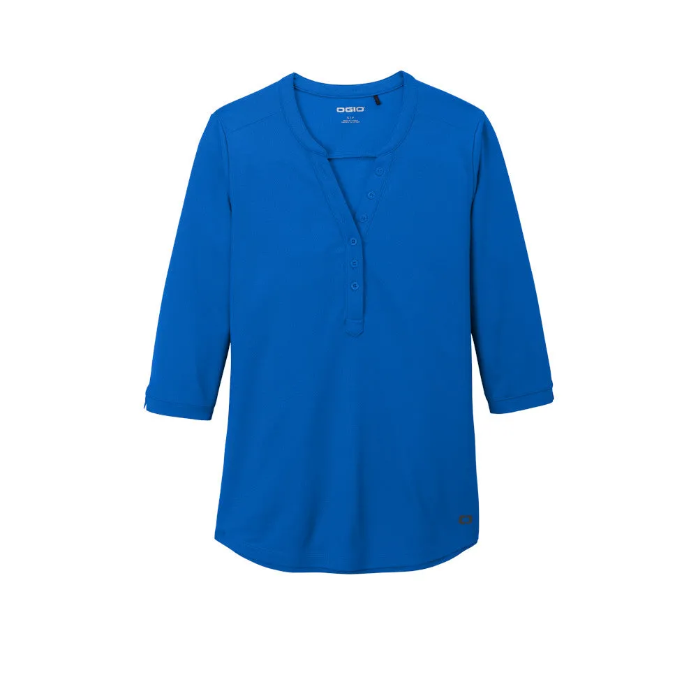 OGIO ® Ladies Jewel Henley - Electric Blue