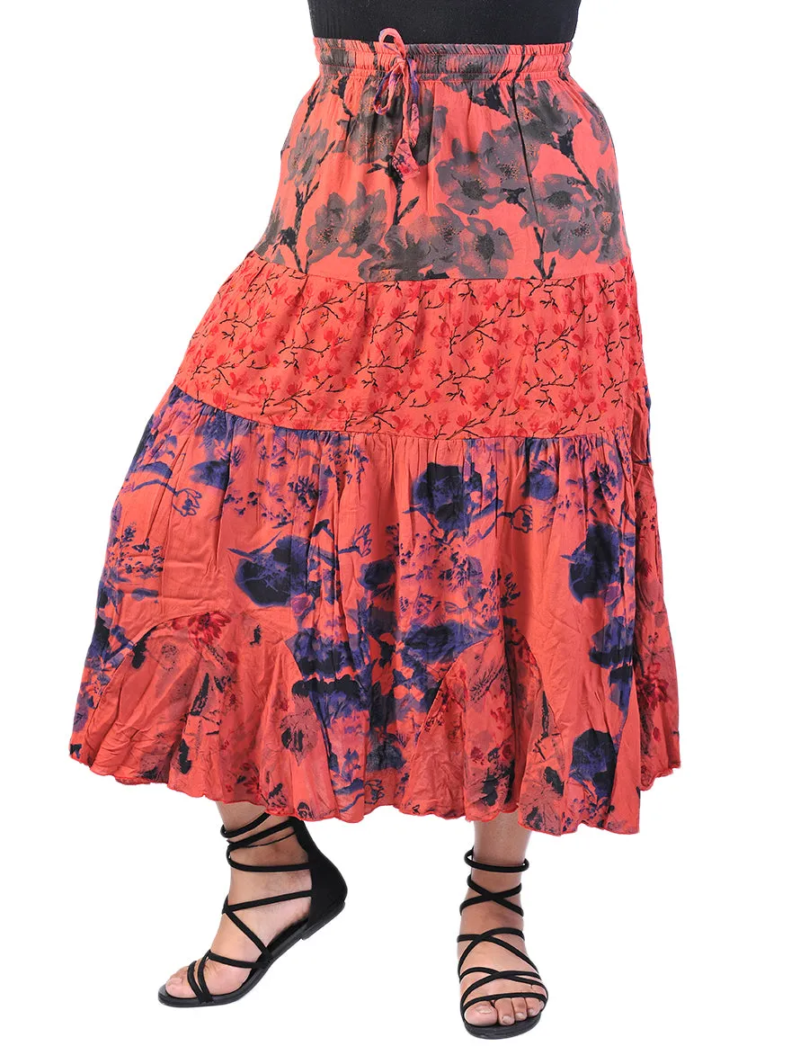 Rayon Printed Long Skirt