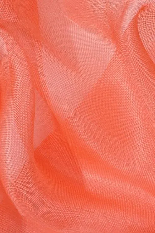 Salmon Silk Organza Fabric