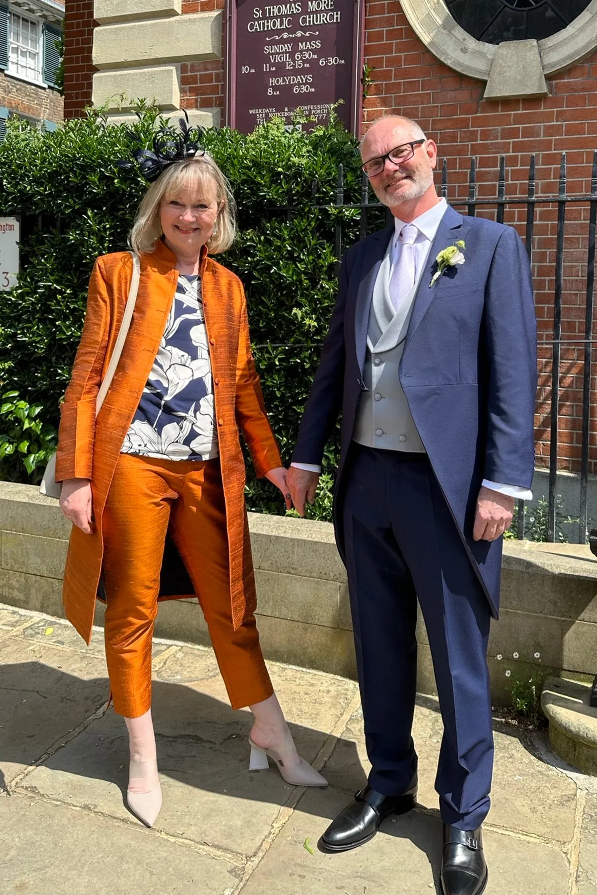 Silk Cigarette Trousers in Burnt Orange