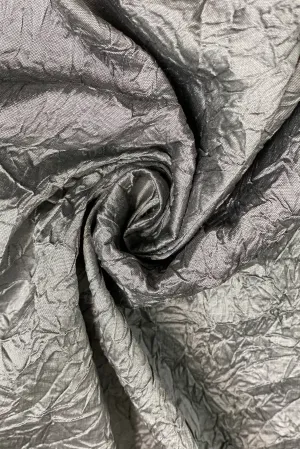 Silver Marble Crushed Silk Dupion Fabric