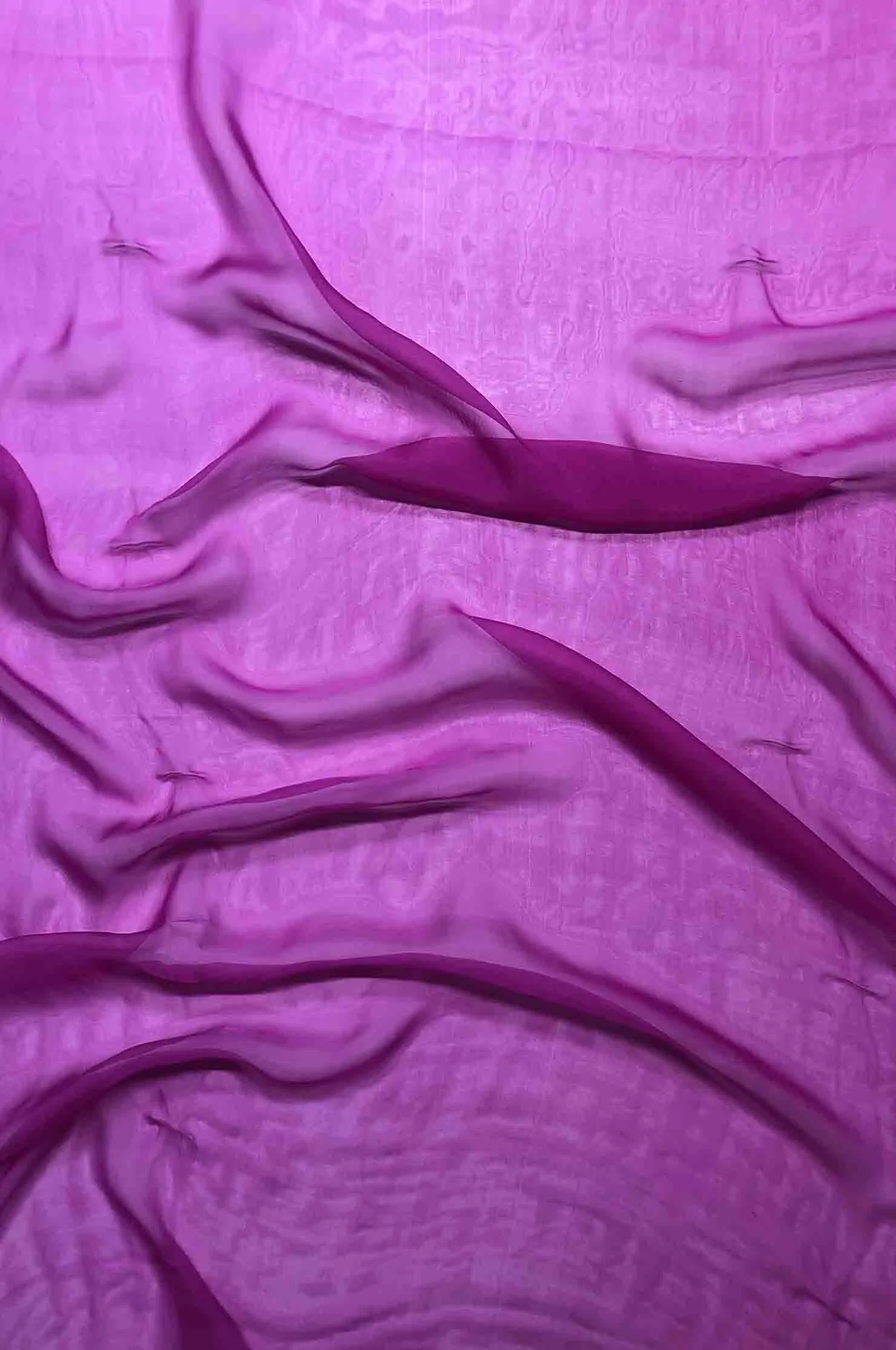 Super Pink/Fucshia Red Ombre Silk Chiffon 2D-1018/5 Fabric