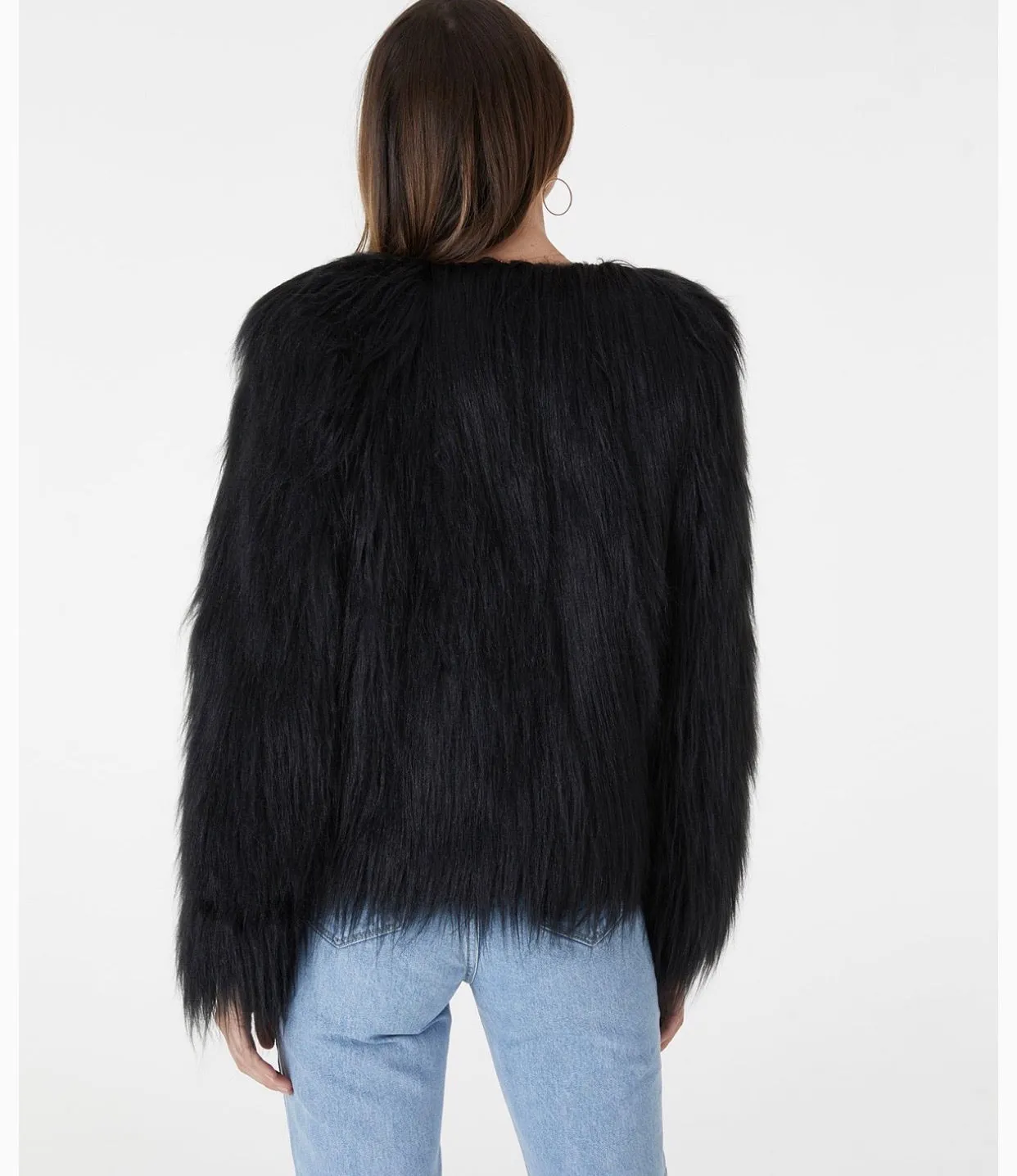 Tess black faux fur jacket