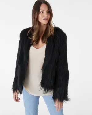 Tess black faux fur jacket