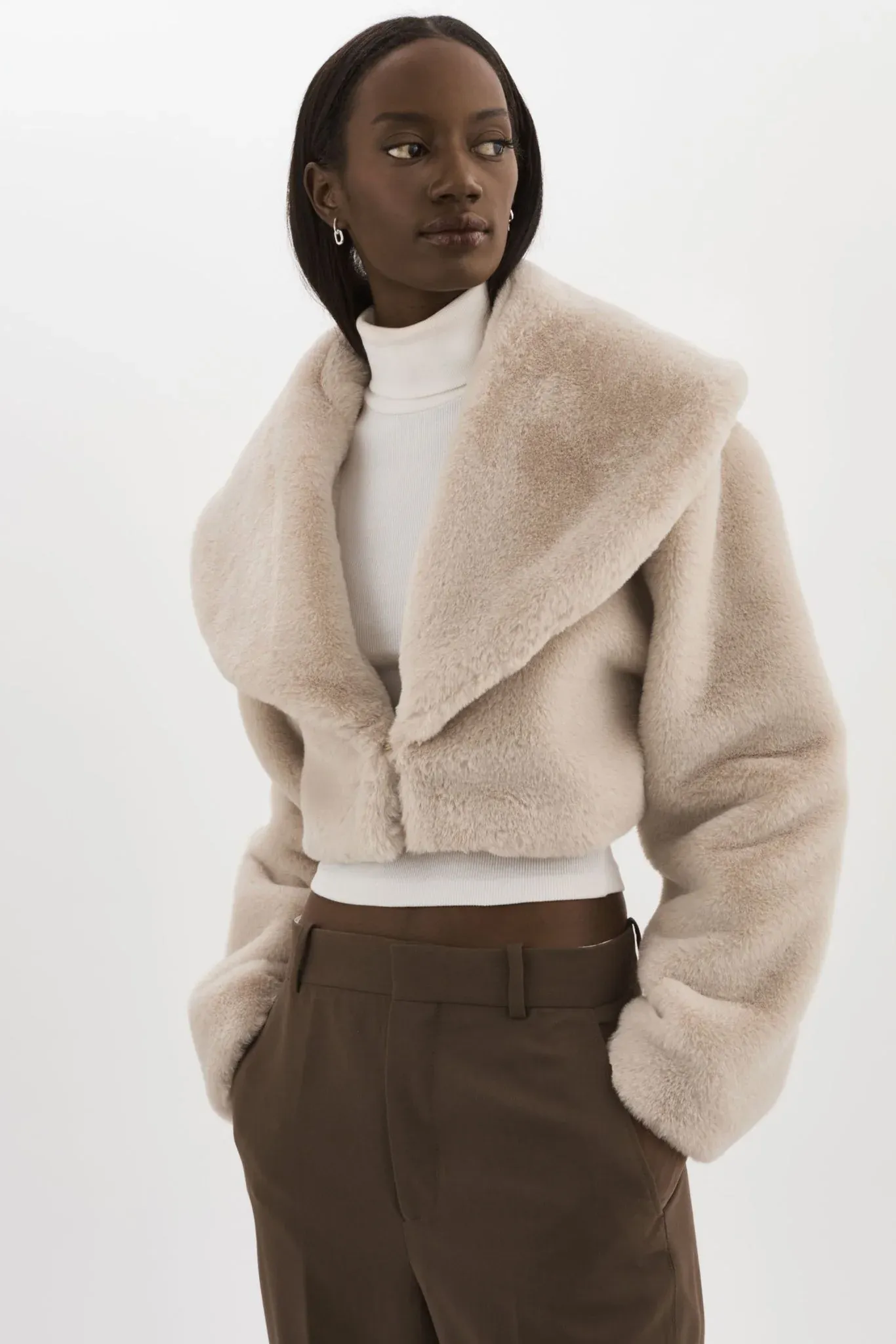 The Danika Crop Faux Fur Jacket