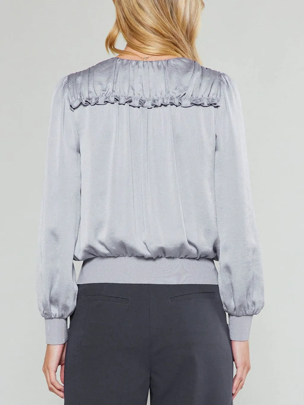 The Long Sleeve Surplus Top in Silver