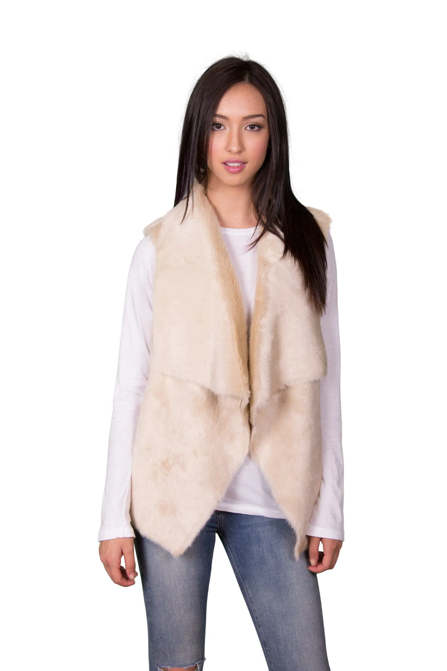 Velvet by Graham & Spencer Anouk Reversible Faux Fur Drape Vest