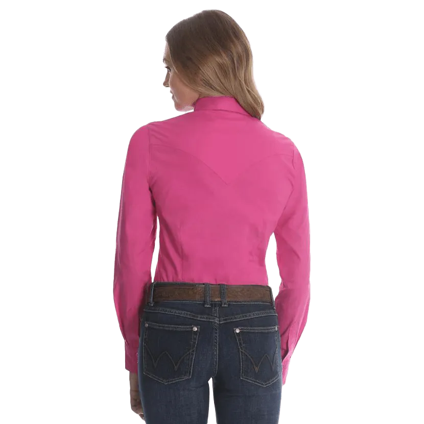 Wrangler Ladies Western Snap Pink Back Yokes Shirt