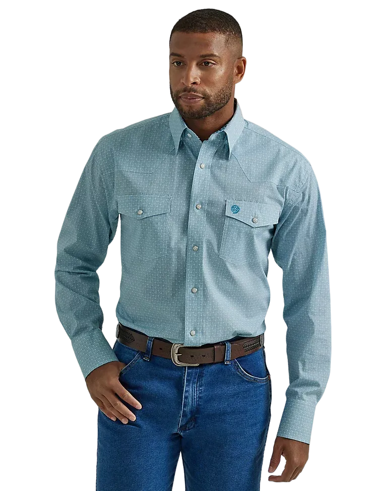 Wrangler Men's Turquoise Chain George Strait Shirt