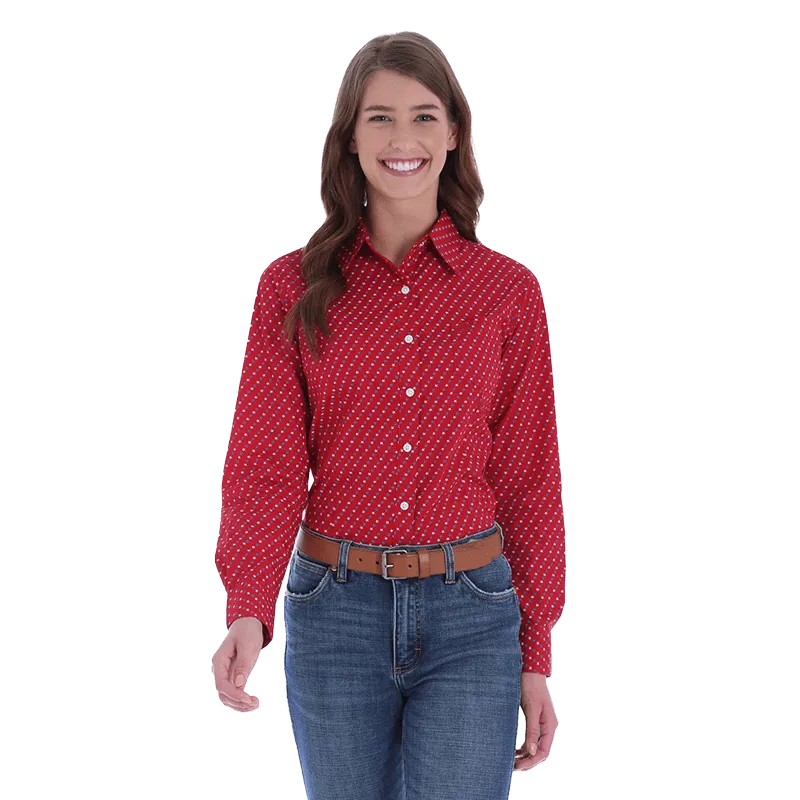 Wrangler Women's Red Western Button Down Shirt